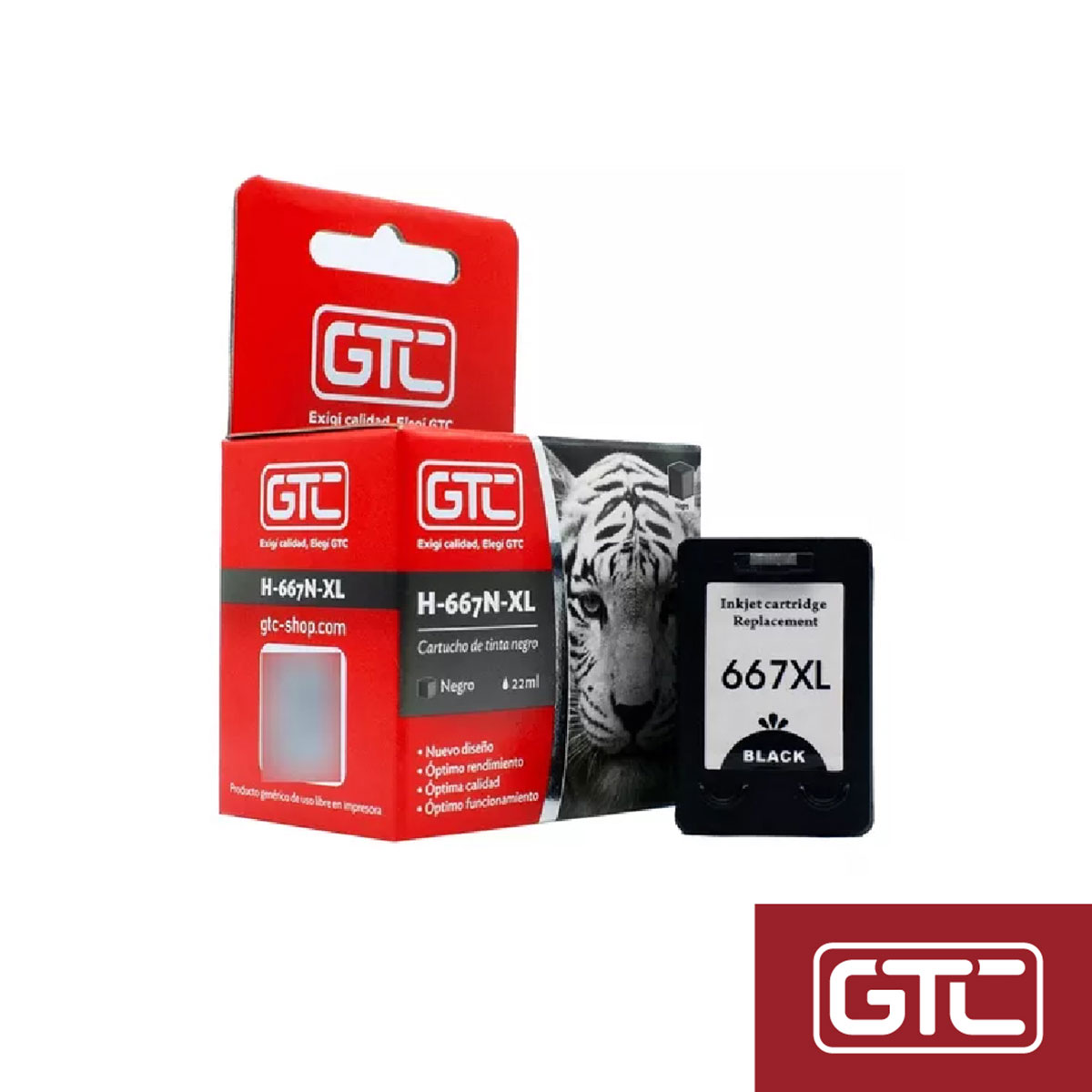 Cartucho De Tinta Alternativa Gtc Para 667 Xl Negro