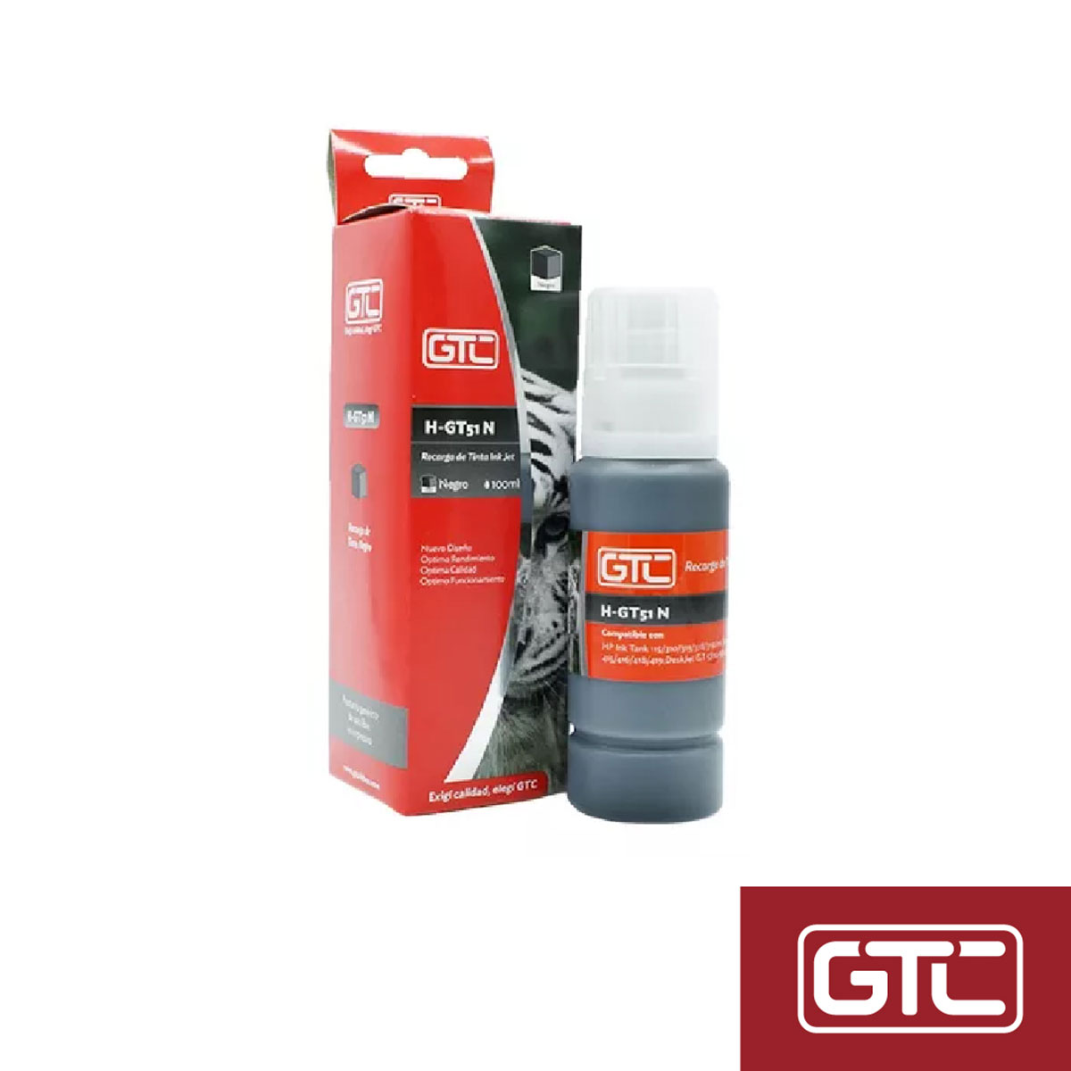 Tinta Alternativa Gtc Para Hp T51 5810/5820 Negro 100ml